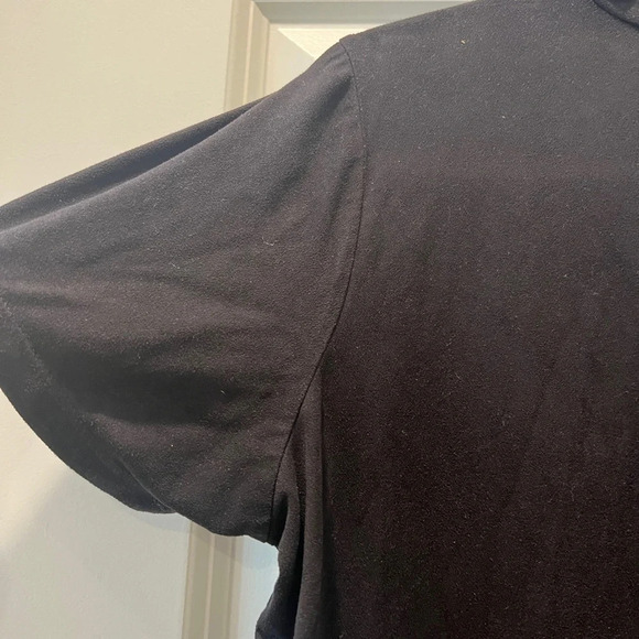 Brandy Melville Mini Black Velvet Dress Short Sleeve Crew Neck Tshirt Dress - Picture 6 of 6